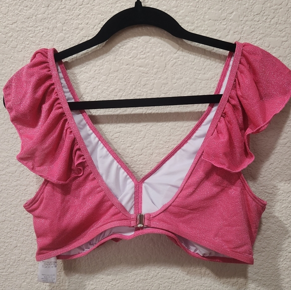 Flirty Pink Bikini Top, Pink W/Shimmer - Picture 2 of 6